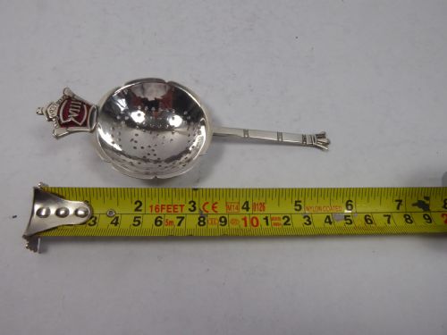 ASPREY RESTONE SILVER AND ENAMEL TEA STRAINER - ADDITIONAL PHOTO 8