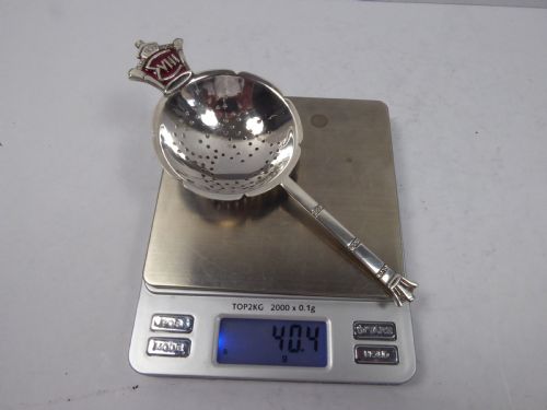 ASPREY RESTONE SILVER AND ENAMEL TEA STRAINER - ADDITIONAL PHOTO 9