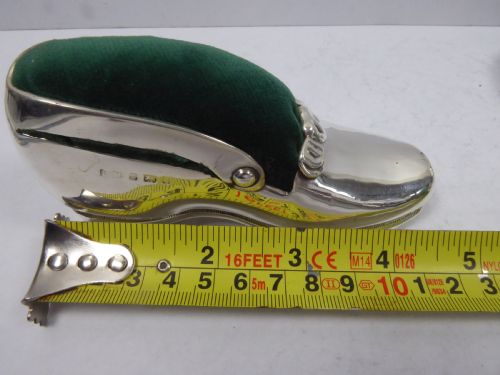 STUNNING PAIR OF LARGE SILVER PIN CUSHION SHOES - ADDITIONAL PHOTO 9