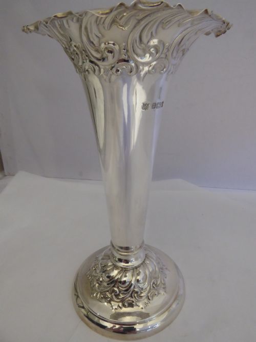 solid silver vase edwardian - CATEGORY: ANTIQUE SILVER - DATED 1900