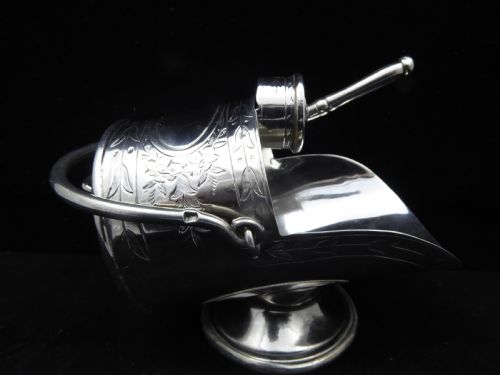 rare solid silver victorian sugar scuttle - CATEGORY: ANTIQUE SILVER - DATED 19TH CENTURY