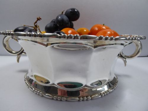 SOLID SILVER HEAVY LARGE FRUIT BOWL - ADDITIONAL PHOTO 2