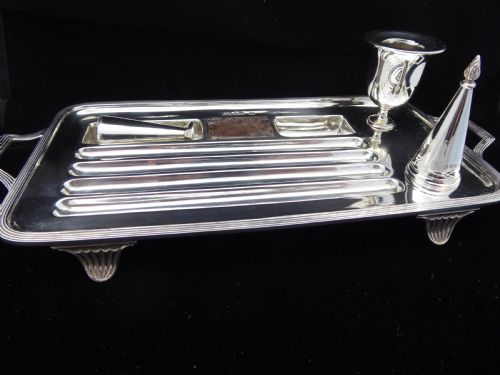 RARE SOLID SILVER VICTORIAN DESK SET - ADDITIONAL PHOTO 1
