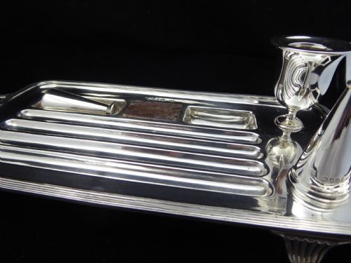 RARE SOLID SILVER VICTORIAN DESK SET - ADDITIONAL PHOTO 4