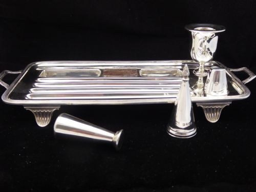 RARE SOLID SILVER VICTORIAN DESK SET - ADDITIONAL PHOTO 5
