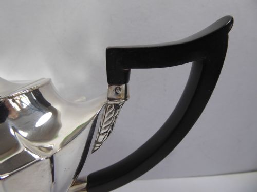 SOLID SILVER TEA POT ON PEDESTAL - ADDITIONAL PHOTO 2
