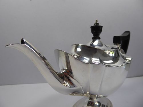 SOLID SILVER TEA POT ON PEDESTAL - ADDITIONAL PHOTO 3