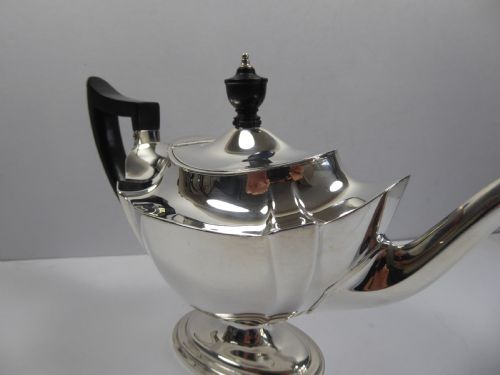 SOLID SILVER TEA POT ON PEDESTAL - ADDITIONAL PHOTO 4
