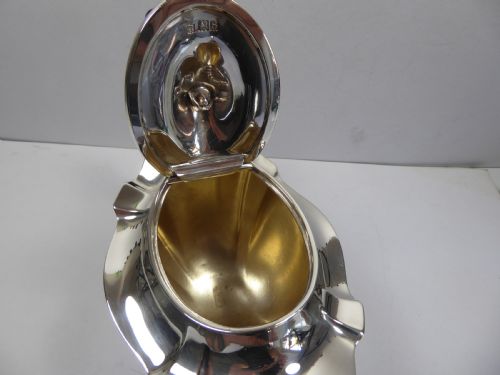SOLID SILVER TEA POT ON PEDESTAL - ADDITIONAL PHOTO 5