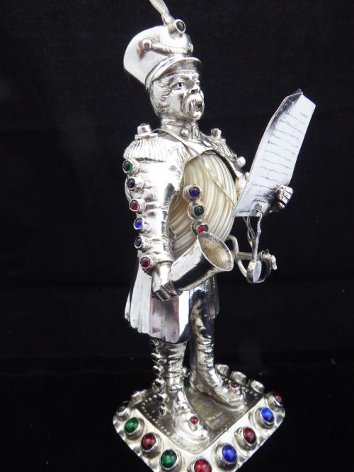 rare stunning silver jewelled town crier - CATEGORY: ANTIQUE SILVER - DATED 1900