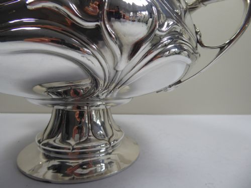 RARE SOLID SILVER ART NOUVEAU GIGANTIC BOWL - ADDITIONAL PHOTO 3