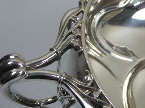 RARE SOLID SILVER ART NOUVEAU GIGANTIC BOWL - ADDITIONAL PHOTO 6