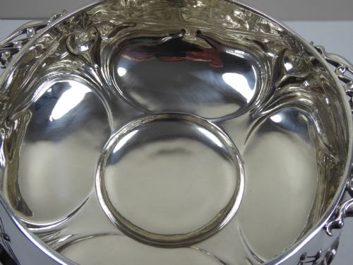 RARE SOLID SILVER ART NOUVEAU GIGANTIC BOWL - ADDITIONAL PHOTO 7