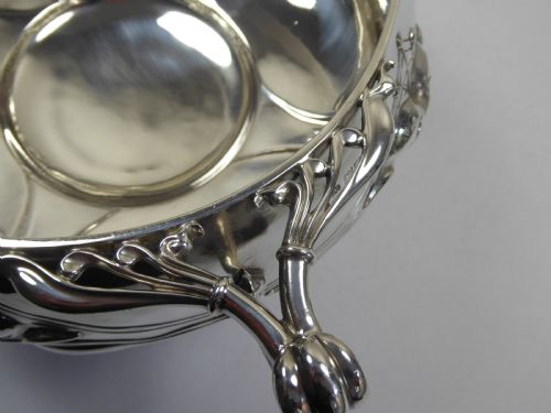 RARE SOLID SILVER ART NOUVEAU GIGANTIC BOWL - ADDITIONAL PHOTO 9