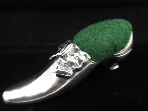SILVER VICTORIAN SHOE PIN CUSHION - ADDITIONAL PHOTO 2