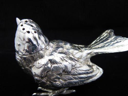 SOLID SILVER BIRD PEPPER POT - ADDITIONAL PHOTO 2