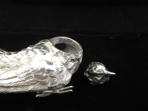 SOLID SILVER BIRD PEPPER POT - ADDITIONAL PHOTO 4