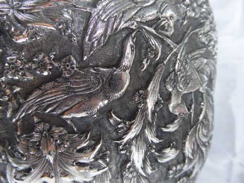 MASSIVE PERSIAN SOLID SILVER VASE - ADDITIONAL PHOTO 3
