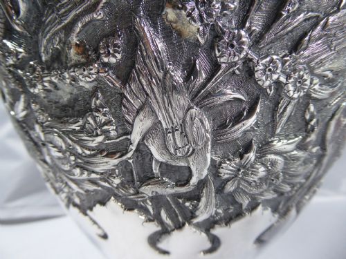 MASSIVE PERSIAN SOLID SILVER VASE - ADDITIONAL PHOTO 6