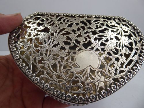SOLID SILVER LARGE PIERCED POT POURI BOX - ADDITIONAL PHOTO 14