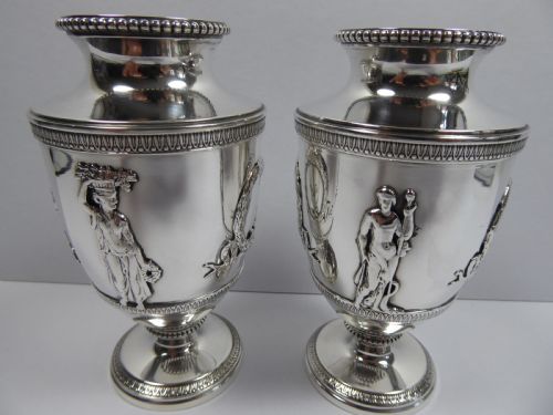 SOLID SILVER MINERVA FRENCH VASES - ADDITIONAL PHOTO 6