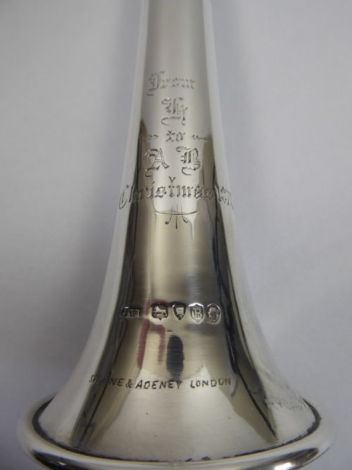 SOLID SILVER VICTORIAN HUNTING HORN - ADDITIONAL PHOTO 9