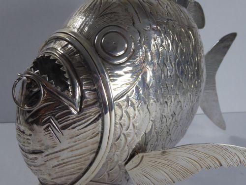 SOLID SILVER ARTICULATED PIRANHA FISH BOX - ADDITIONAL PHOTO 3