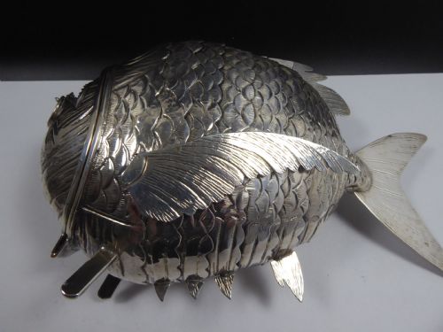 SOLID SILVER ARTICULATED PIRANHA FISH BOX - ADDITIONAL PHOTO 5