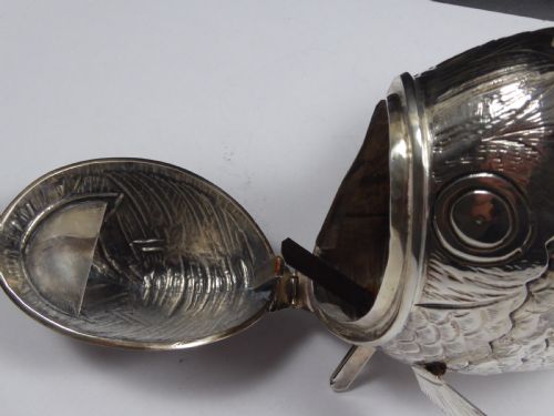 SOLID SILVER ARTICULATED PIRANHA FISH BOX - ADDITIONAL PHOTO 7