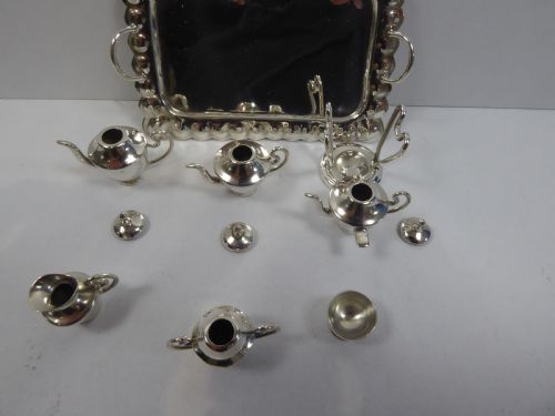 STUNNING SOLID SILVER MINATURE 8 PCE TEA SET - ADDITIONAL PHOTO 5