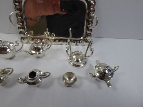 STUNNING SOLID SILVER MINATURE 8 PCE TEA SET - ADDITIONAL PHOTO 6