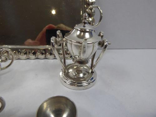 STUNNING SOLID SILVER MINATURE 8 PCE TEA SET - ADDITIONAL PHOTO 7