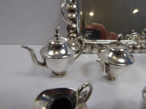 STUNNING SOLID SILVER MINATURE 8 PCE TEA SET - ADDITIONAL PHOTO 8