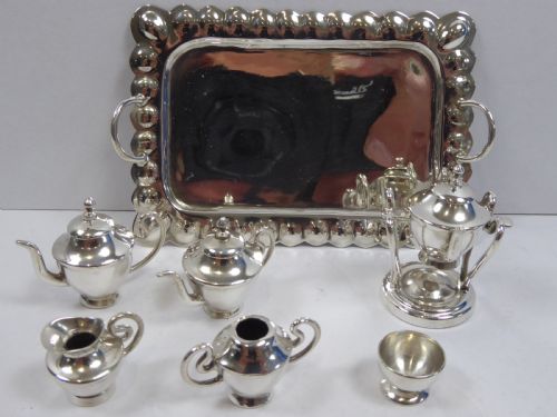 STUNNING SOLID SILVER MINATURE 8 PCE TEA SET - ADDITIONAL PHOTO 9
