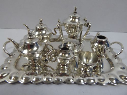 STUNNING SOLID SILVER MINATURE 8 PCE TEA SET - ADDITIONAL PHOTO 11