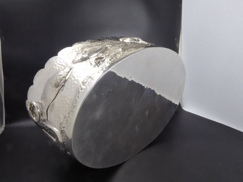 HUMONGOUS SOLID SILVER CARVED OVAL BOWL - ADDITIONAL PHOTO 2