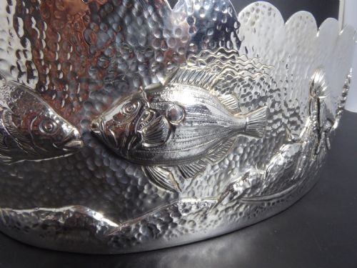 HUMONGOUS SOLID SILVER CARVED OVAL BOWL - ADDITIONAL PHOTO 6