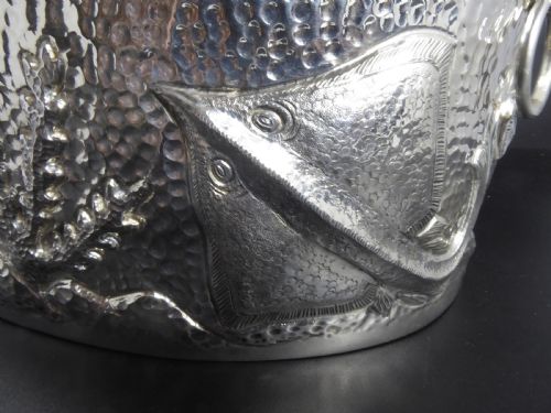 HUMONGOUS SOLID SILVER CARVED OVAL BOWL - ADDITIONAL PHOTO 8