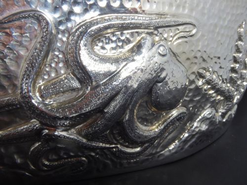 HUMONGOUS SOLID SILVER CARVED OVAL BOWL - ADDITIONAL PHOTO 9