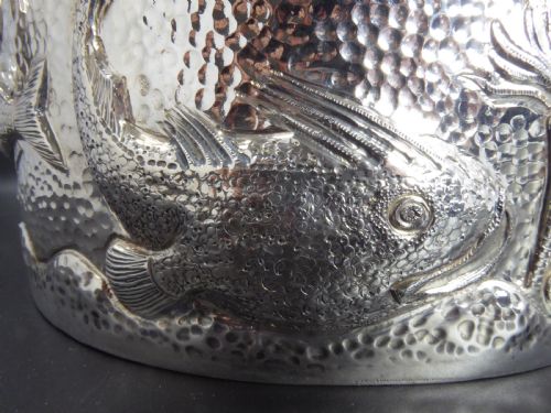 HUMONGOUS SOLID SILVER CARVED OVAL BOWL - ADDITIONAL PHOTO 10