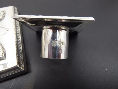 SOLID SILVER PAIR OF RAMS HEAD CANDLESTICKS - ADDITIONAL PHOTO 6