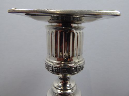 SOLID SILVER PAIR OF RAMS HEAD CANDLESTICKS - ADDITIONAL PHOTO 12