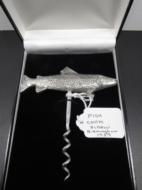 SOLID SILVER FISH CORK SCREW - ADDITIONAL PHOTO 6
