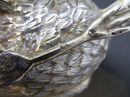 SOLID SILVER HEAVY SWAN SAUCE BOAT - ADDITIONAL PHOTO 2