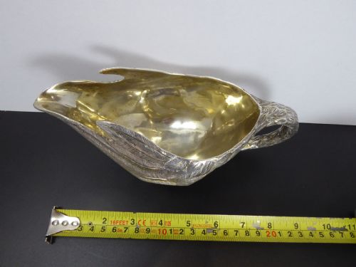 SOLID SILVER HEAVY SWAN SAUCE BOAT - ADDITIONAL PHOTO 3