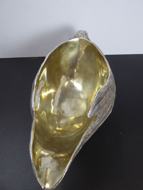 SOLID SILVER HEAVY SWAN SAUCE BOAT - ADDITIONAL PHOTO 4