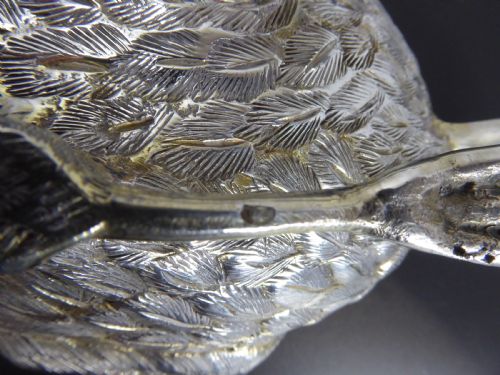 SOLID SILVER HEAVY SWAN SAUCE BOAT - ADDITIONAL PHOTO 5