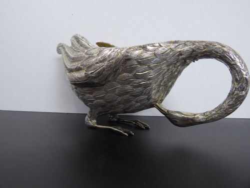 SOLID SILVER HEAVY SWAN SAUCE BOAT - ADDITIONAL PHOTO 10