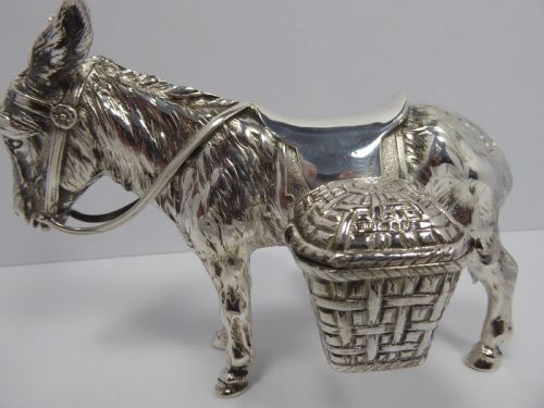 EXTREMELY RARE SOLID SILVER MODEL OF A DONKEY - ADDITIONAL PHOTO 1