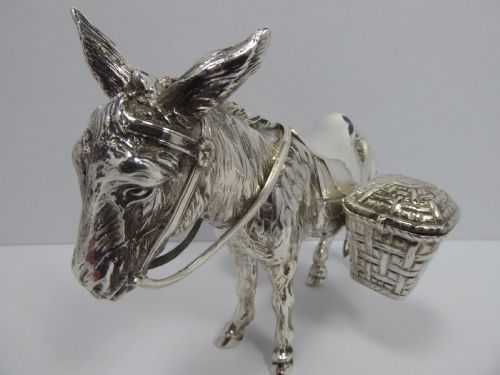 EXTREMELY RARE SOLID SILVER MODEL OF A DONKEY - ADDITIONAL PHOTO 4
